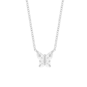 Urbanti Stainless Steel Glimmer Butterfly Necklace Silver
