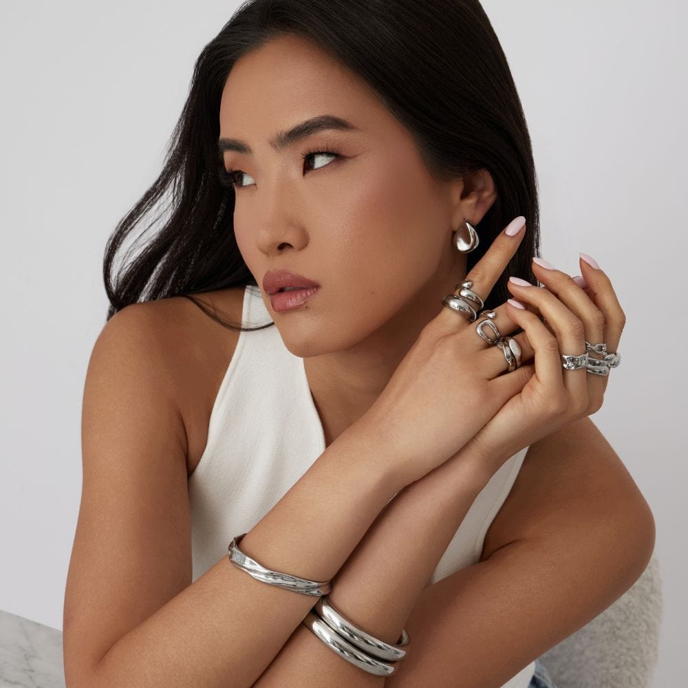 Urbanti Stainless Steel Glory Stud Earrings