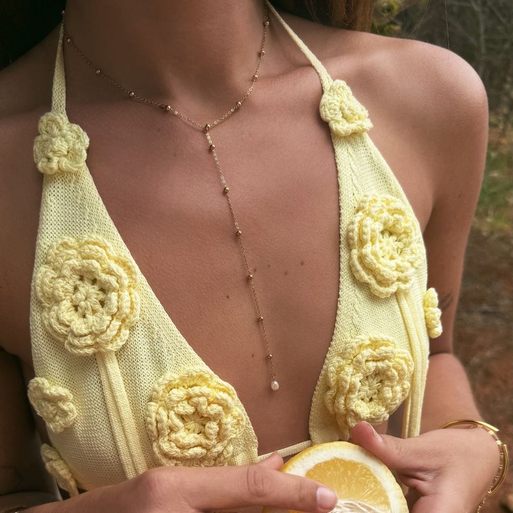 Urbanti Stainless Steel Golden Hour Lariat Choker / Necklace