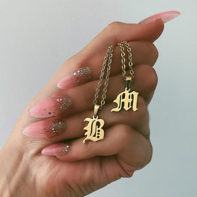 Urbanti Stainless Steel Gothic Initial Choker / Necklace