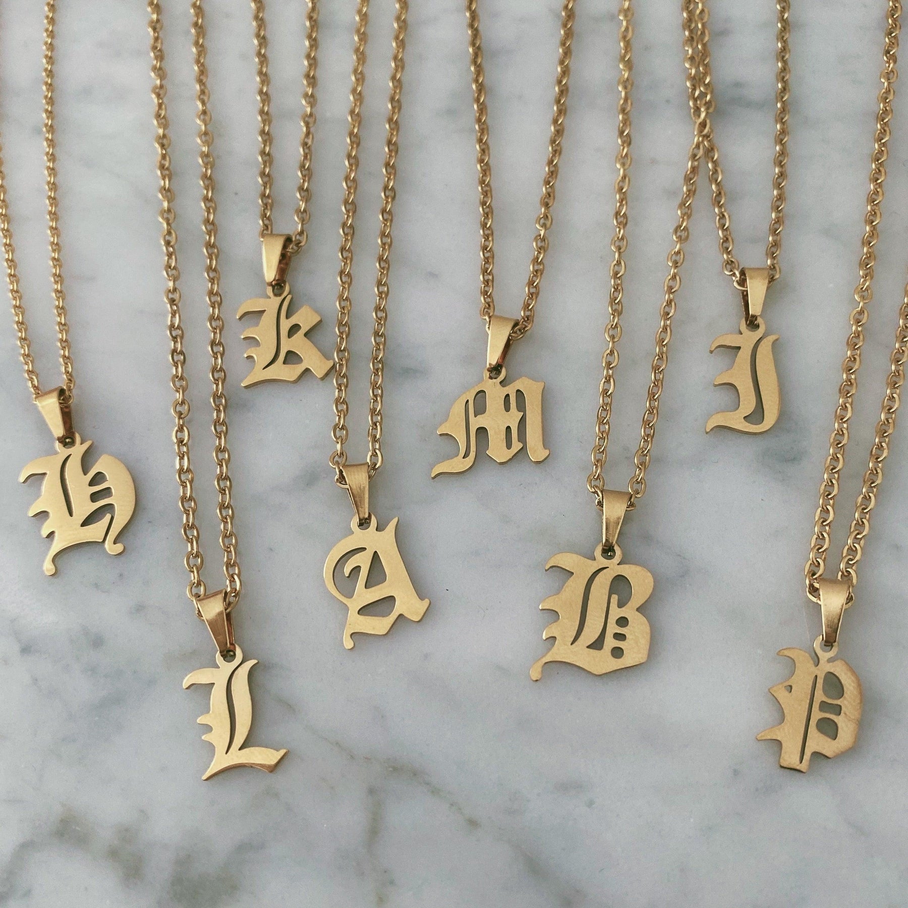 Urbanti Stainless Steel Gothic Initial Choker / Necklace