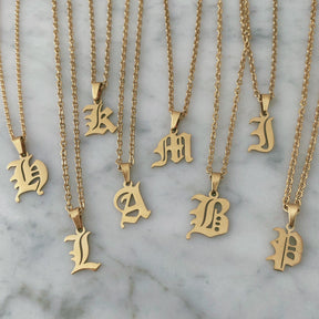 Urbanti Stainless Steel Gothic Initial Choker / Necklace