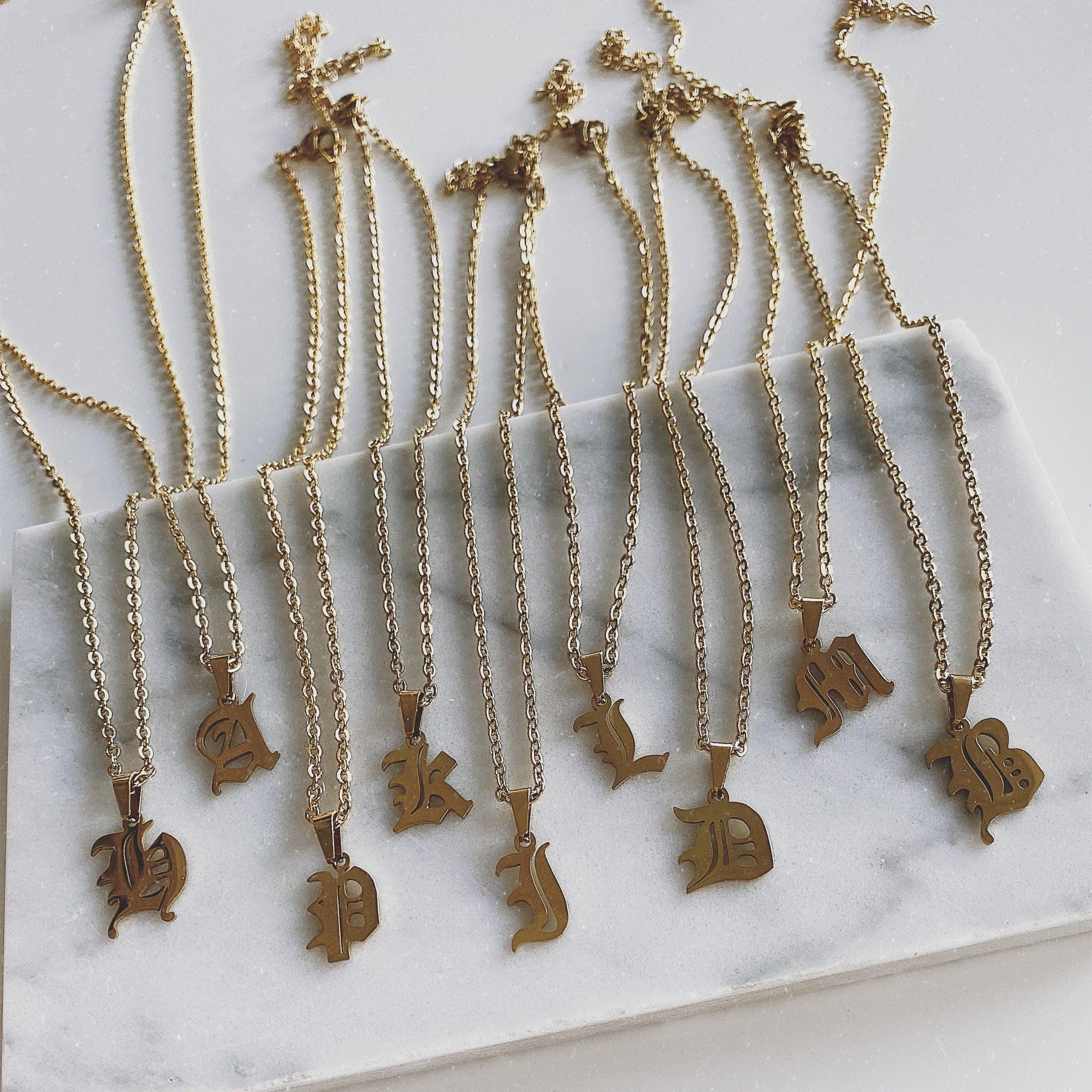 Urbanti Stainless Steel Gothic Initial Choker / Necklace