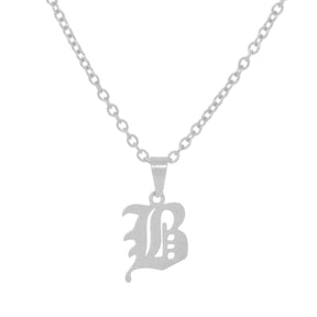 Urbanti Stainless Steel Gothic Initial Choker / Necklace Silver / A / Choker