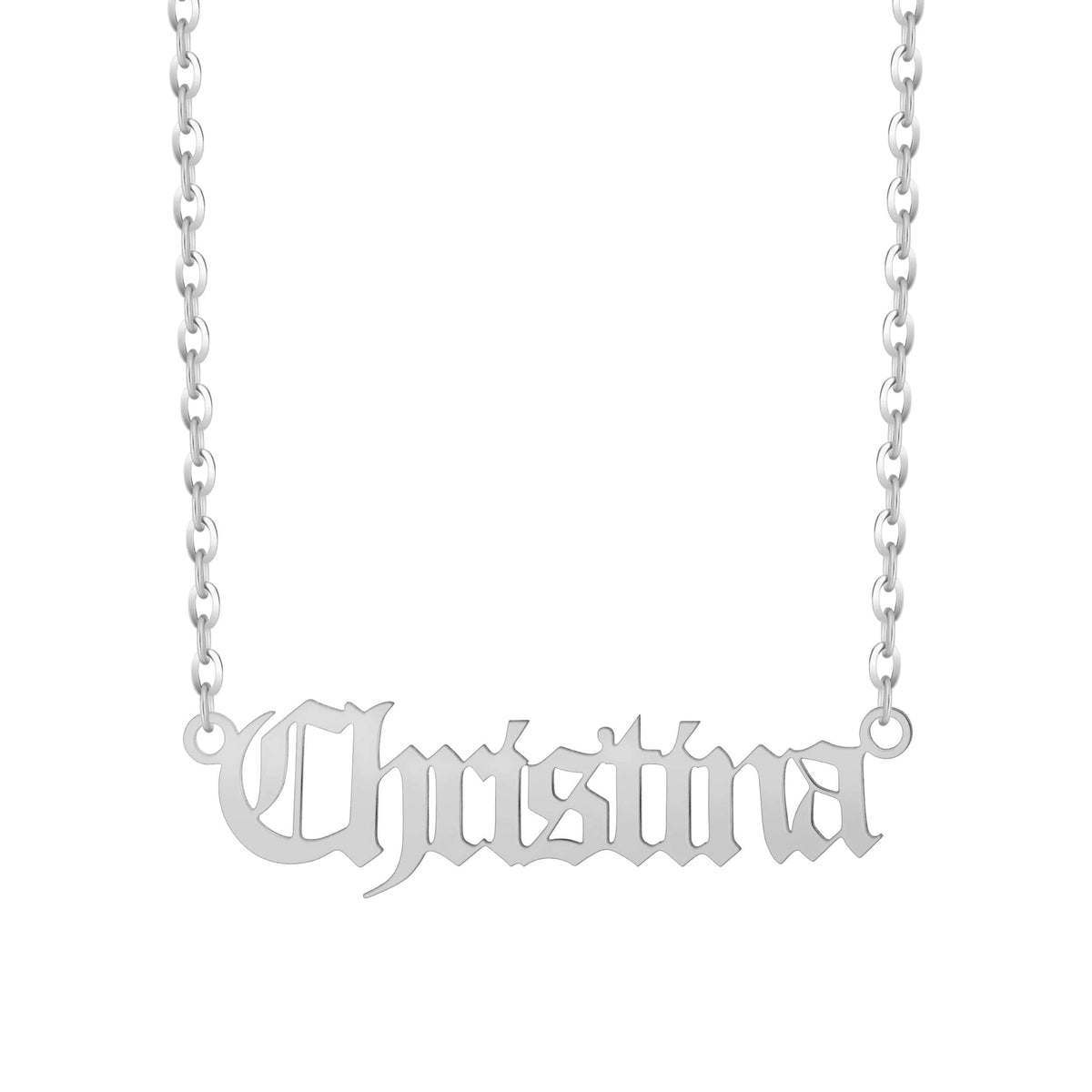 Urbanti Stainless Steel Gothic Nameplate Necklace