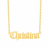Urbanti Stainless Steel Gothic Nameplate Necklace