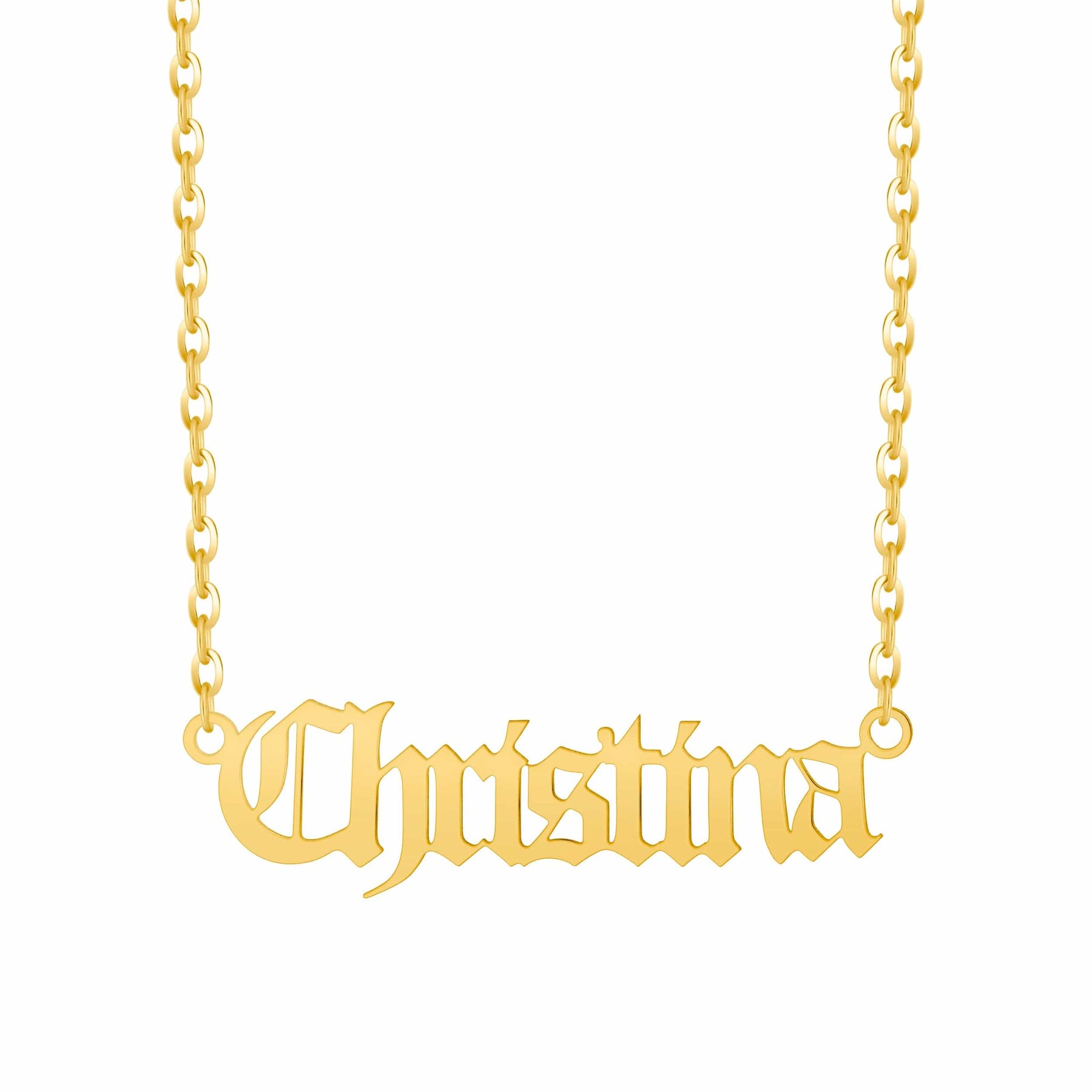 Urbanti Stainless Steel Gothic Nameplate Necklace