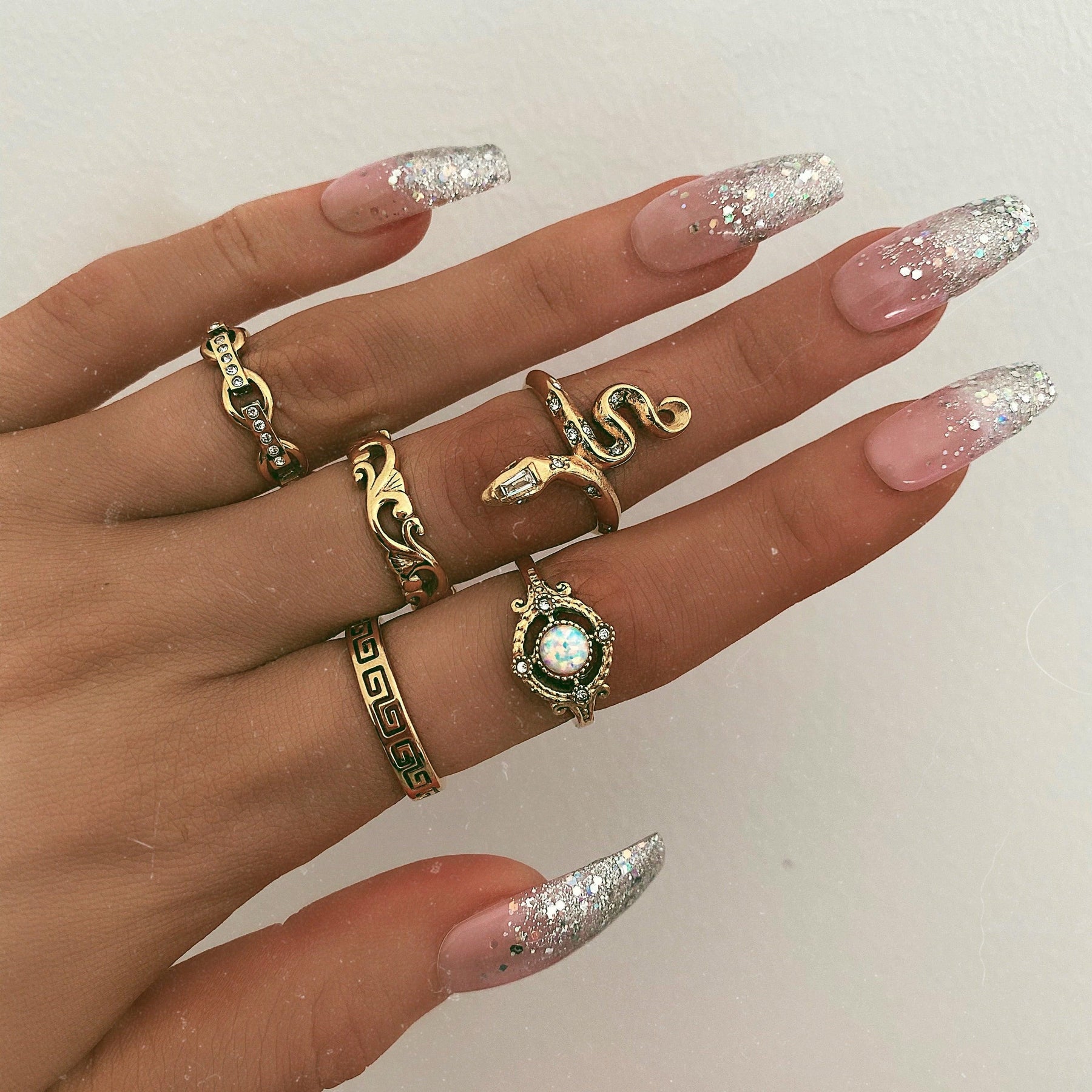 Urbanti Stainless Steel Greek Key Ring