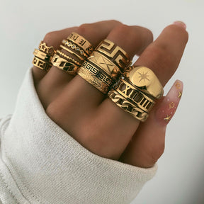 Urbanti Stainless Steel Greek Key Ring