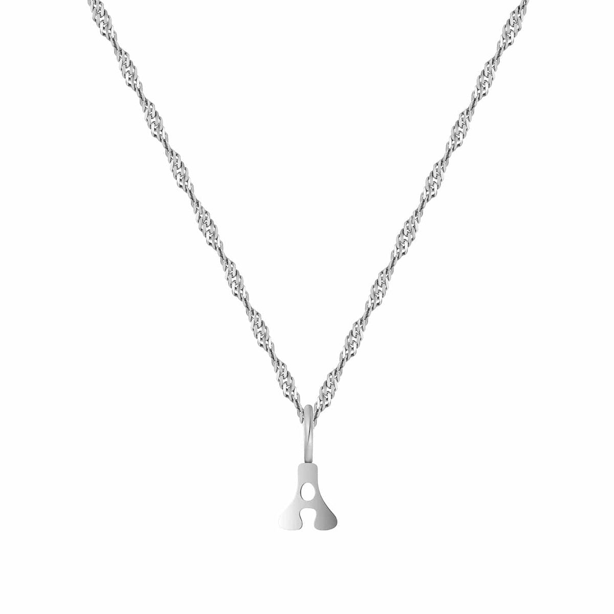 Urbanti Stainless Steel Groovy Mini Initial Necklace