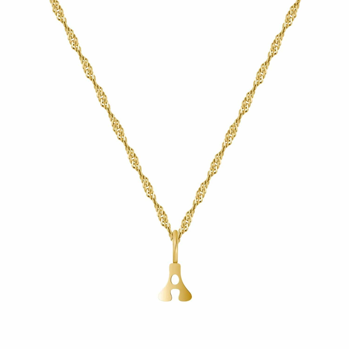Urbanti Stainless Steel Groovy Mini Initial Necklace