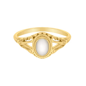 Urbanti Stainless Steel Hadley Pearl Ring Gold / US 6 / UK L / EUR 51 (small)