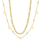 Urbanti Stainless Steel Hailey Heart Layered Necklace