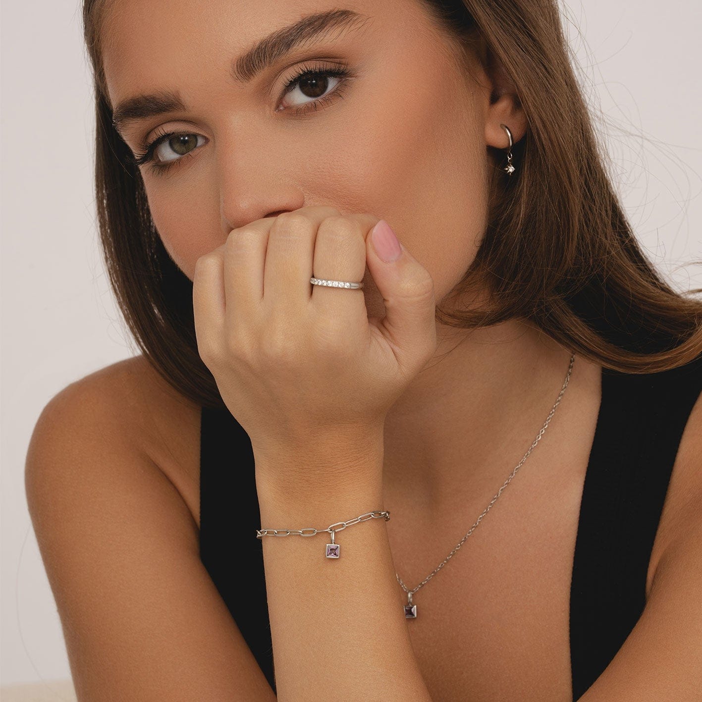 Urbanti Stainless Steel Happy Birthday Birthstone Bracelet