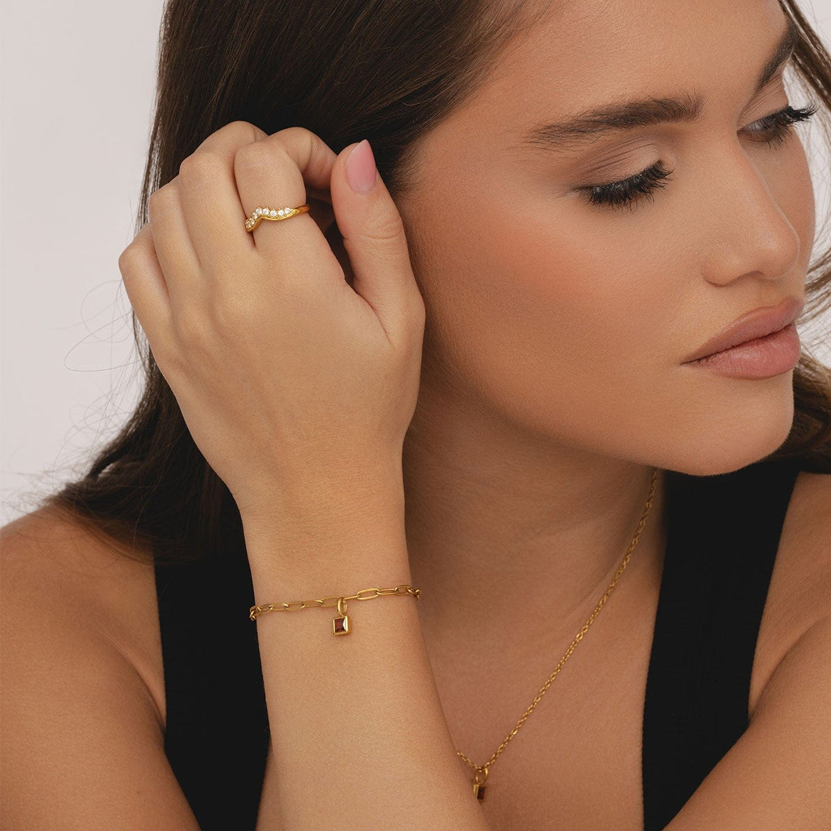 Urbanti Stainless Steel Happy Birthday Birthstone Bracelet