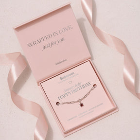 Urbanti Stainless Steel Happy Birthday Birthstone Bracelet