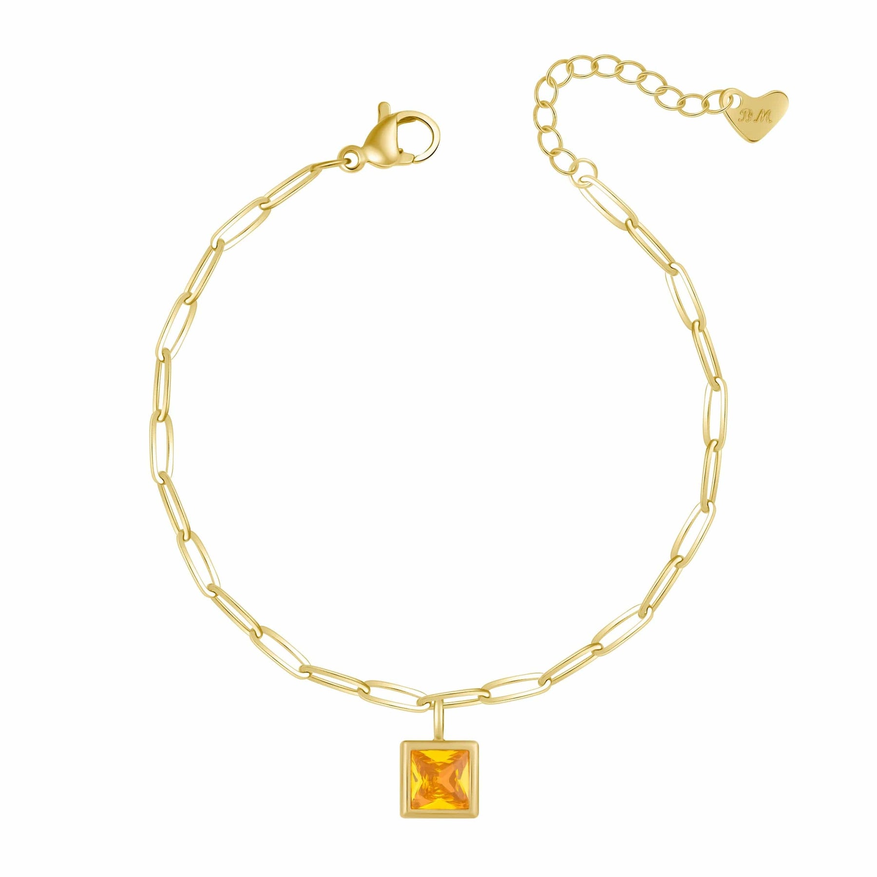 Urbanti Stainless Steel Happy Birthday Birthstone Bracelet