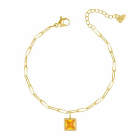 Urbanti Stainless Steel Happy Birthday Birthstone Bracelet