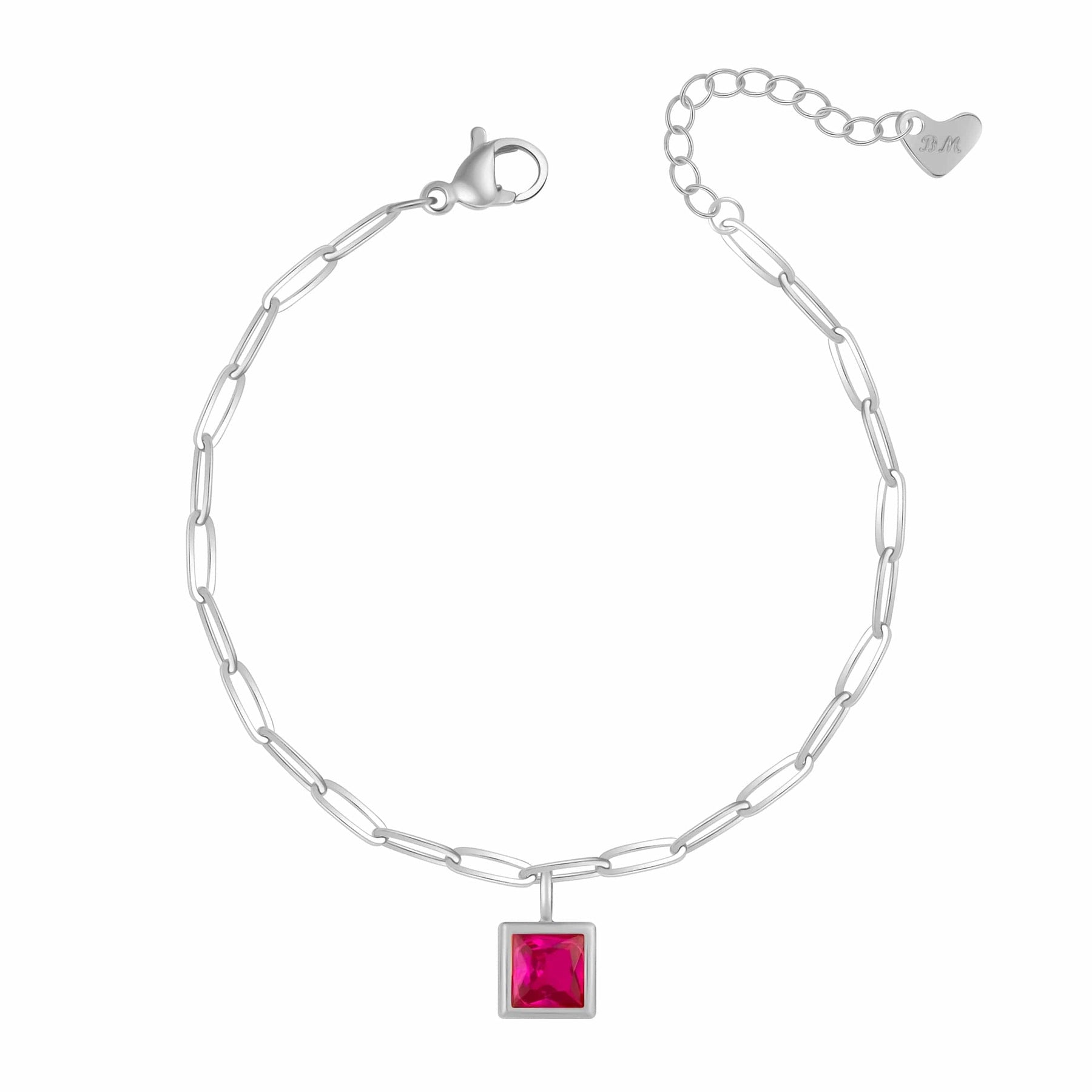 Urbanti Stainless Steel Happy Birthday Birthstone Bracelet