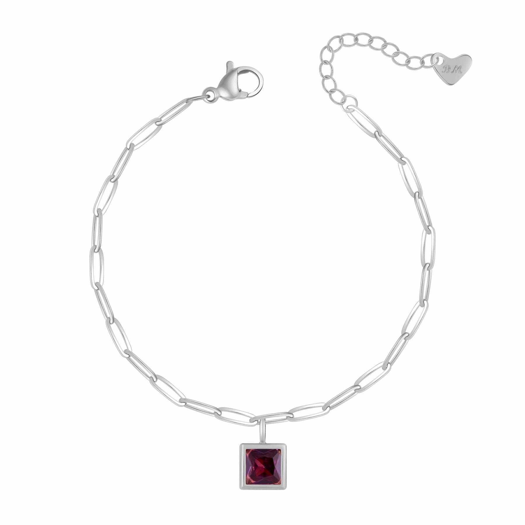 Urbanti Stainless Steel Happy Birthday Birthstone Bracelet