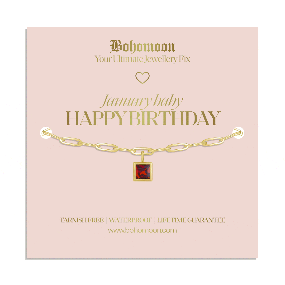 Urbanti Stainless Steel Happy Birthday Birthstone Bracelet