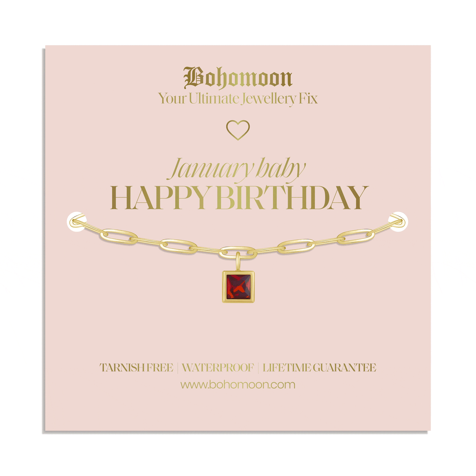 Urbanti Stainless Steel Happy Birthday Birthstone Bracelet