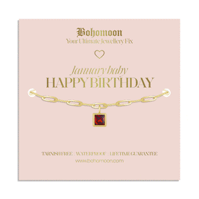Urbanti Stainless Steel Happy Birthday Birthstone Bracelet