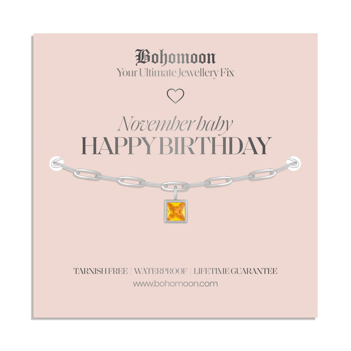Urbanti Stainless Steel Happy Birthday Birthstone Bracelet