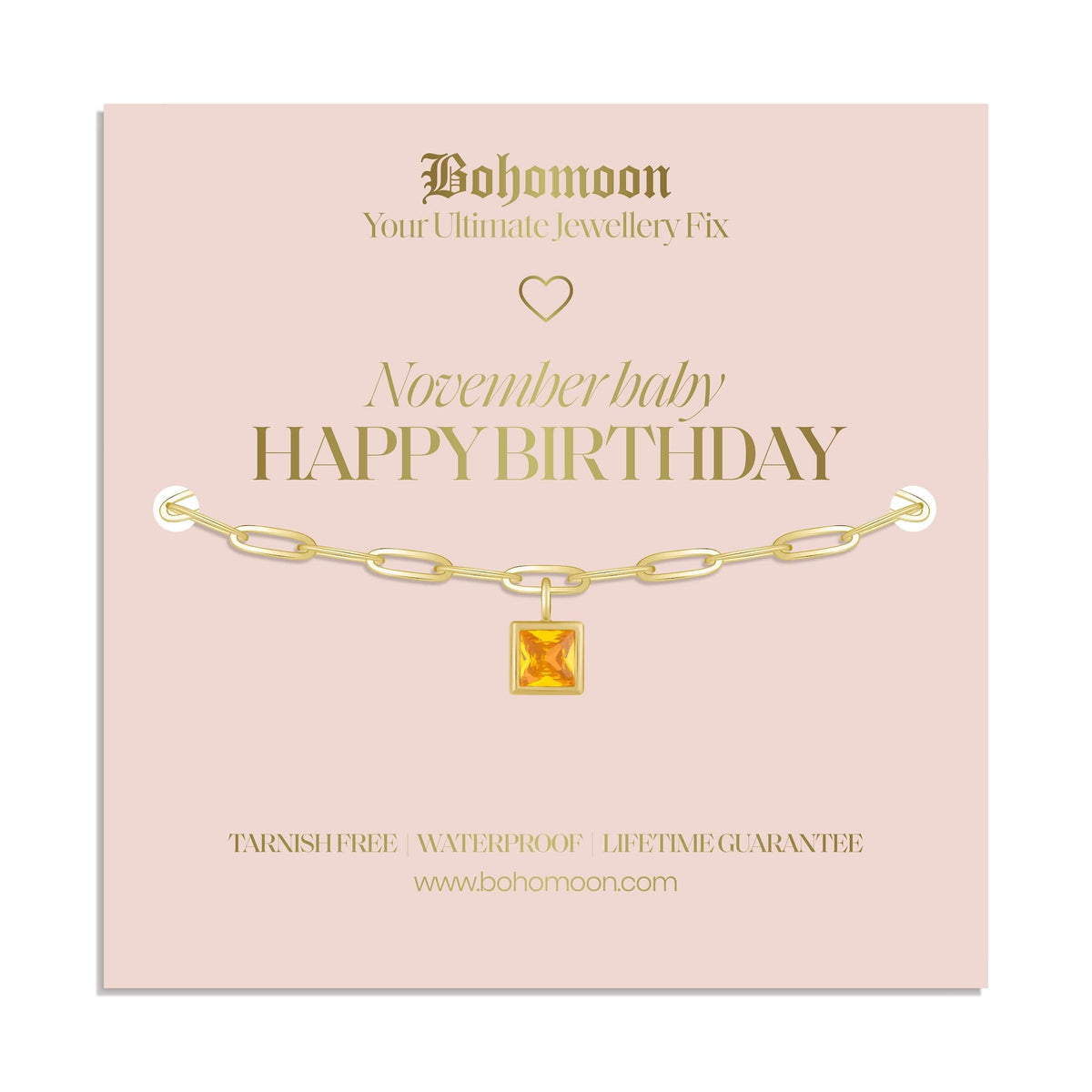 Urbanti Stainless Steel Happy Birthday Birthstone Bracelet