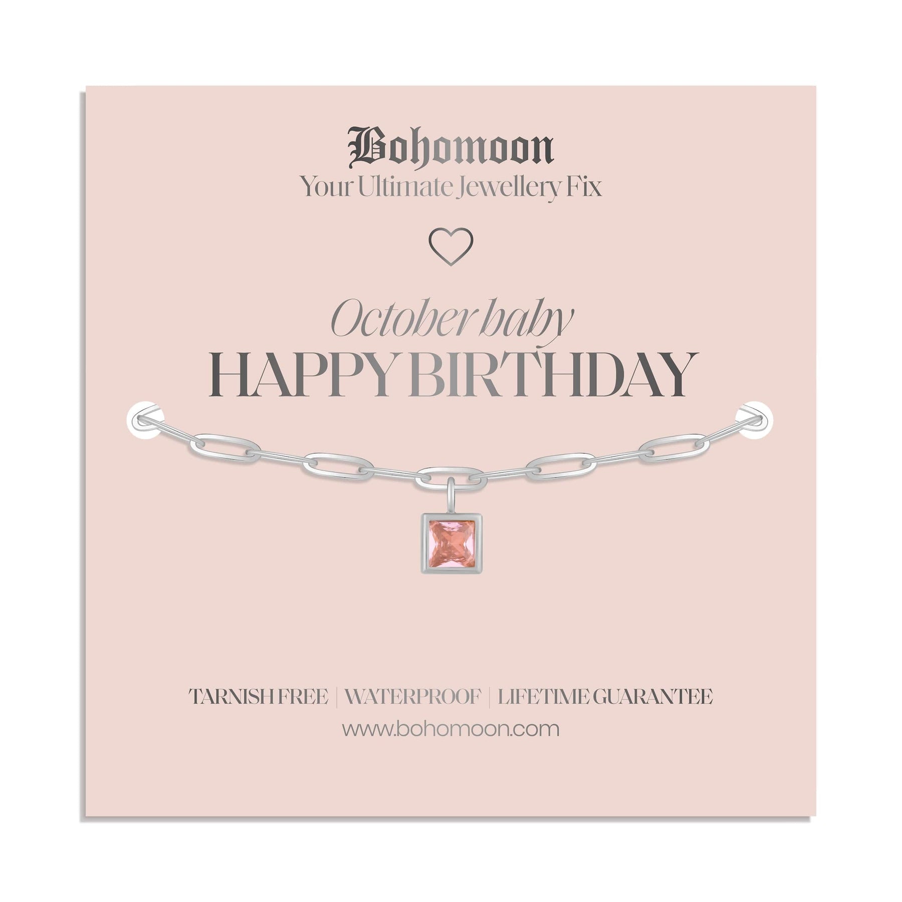 Urbanti Stainless Steel Happy Birthday Birthstone Bracelet