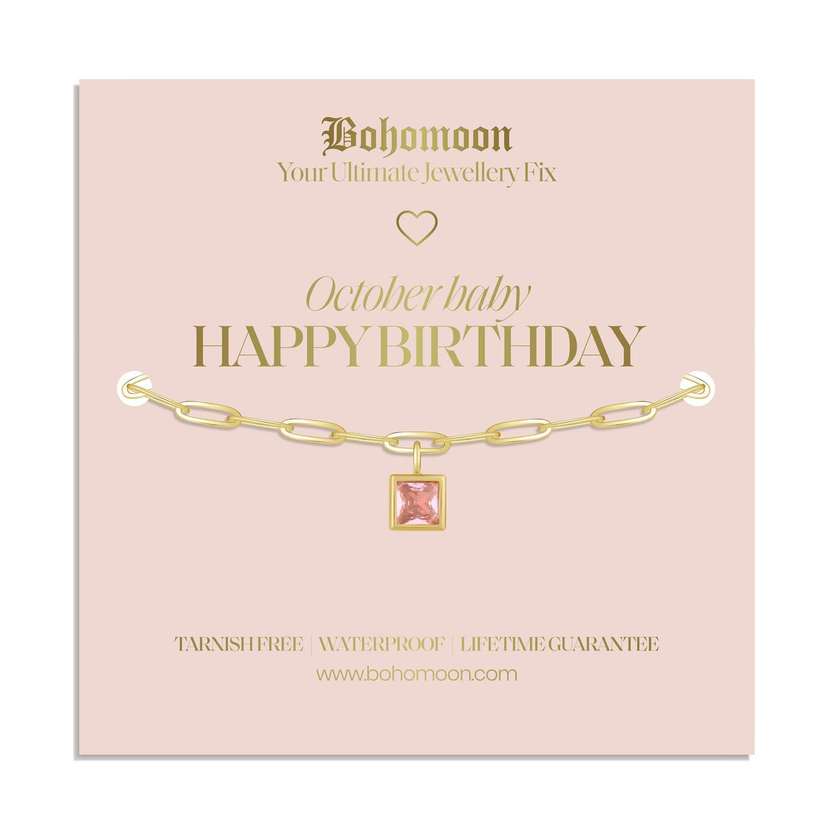 Urbanti Stainless Steel Happy Birthday Birthstone Bracelet