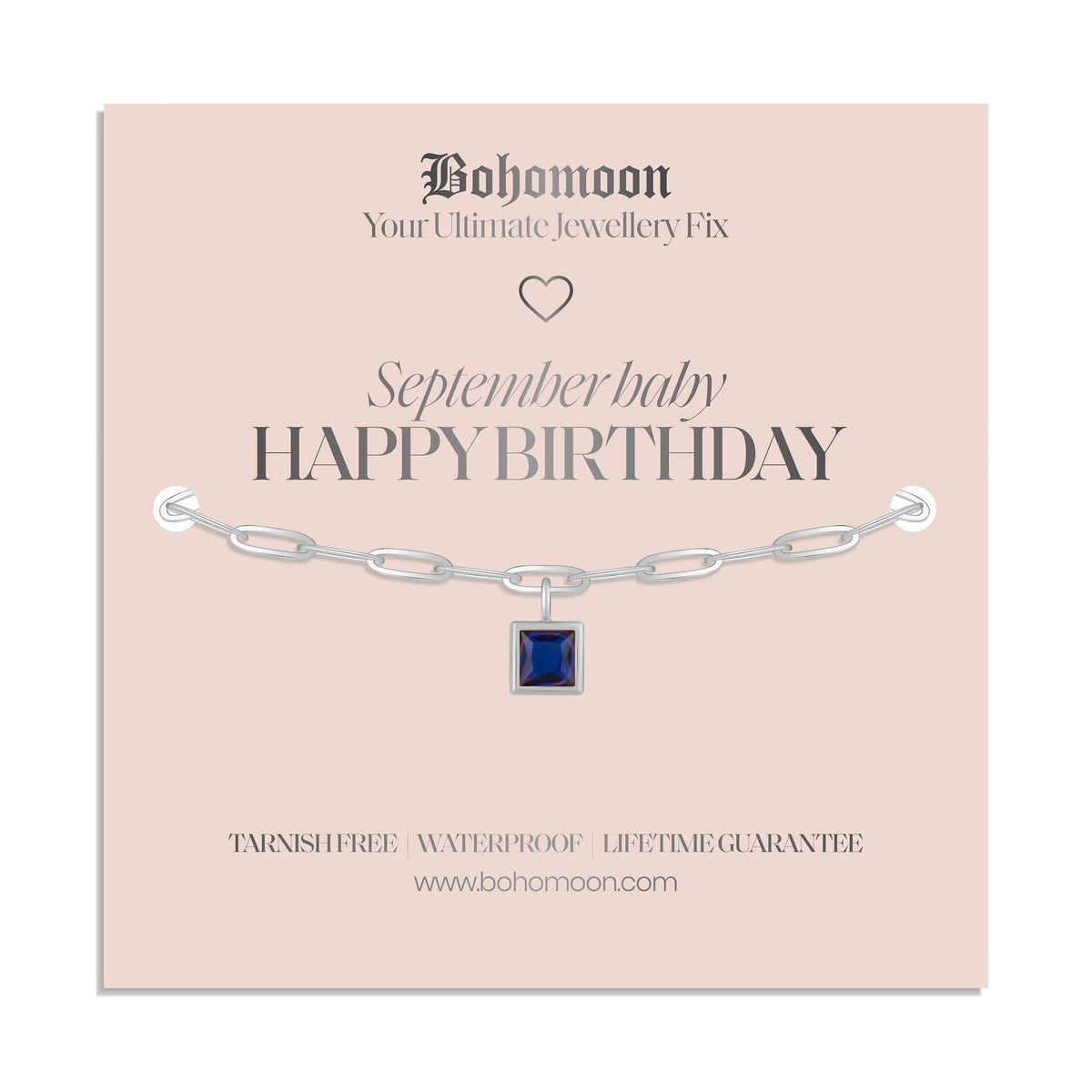 Urbanti Stainless Steel Happy Birthday Birthstone Bracelet
