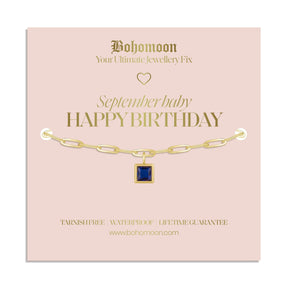Urbanti Stainless Steel Happy Birthday Birthstone Bracelet
