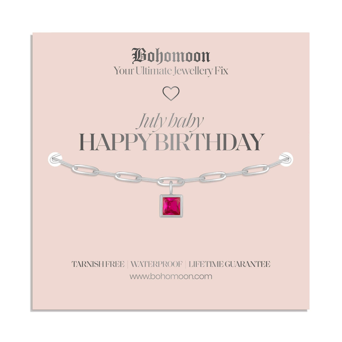 Urbanti Stainless Steel Happy Birthday Birthstone Bracelet