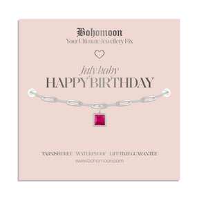 Urbanti Stainless Steel Happy Birthday Birthstone Bracelet