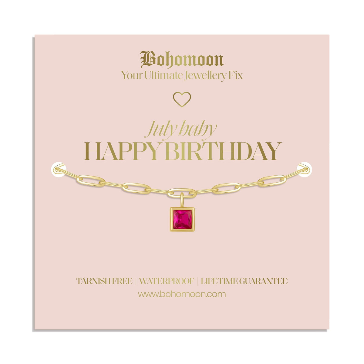 Urbanti Stainless Steel Happy Birthday Birthstone Bracelet