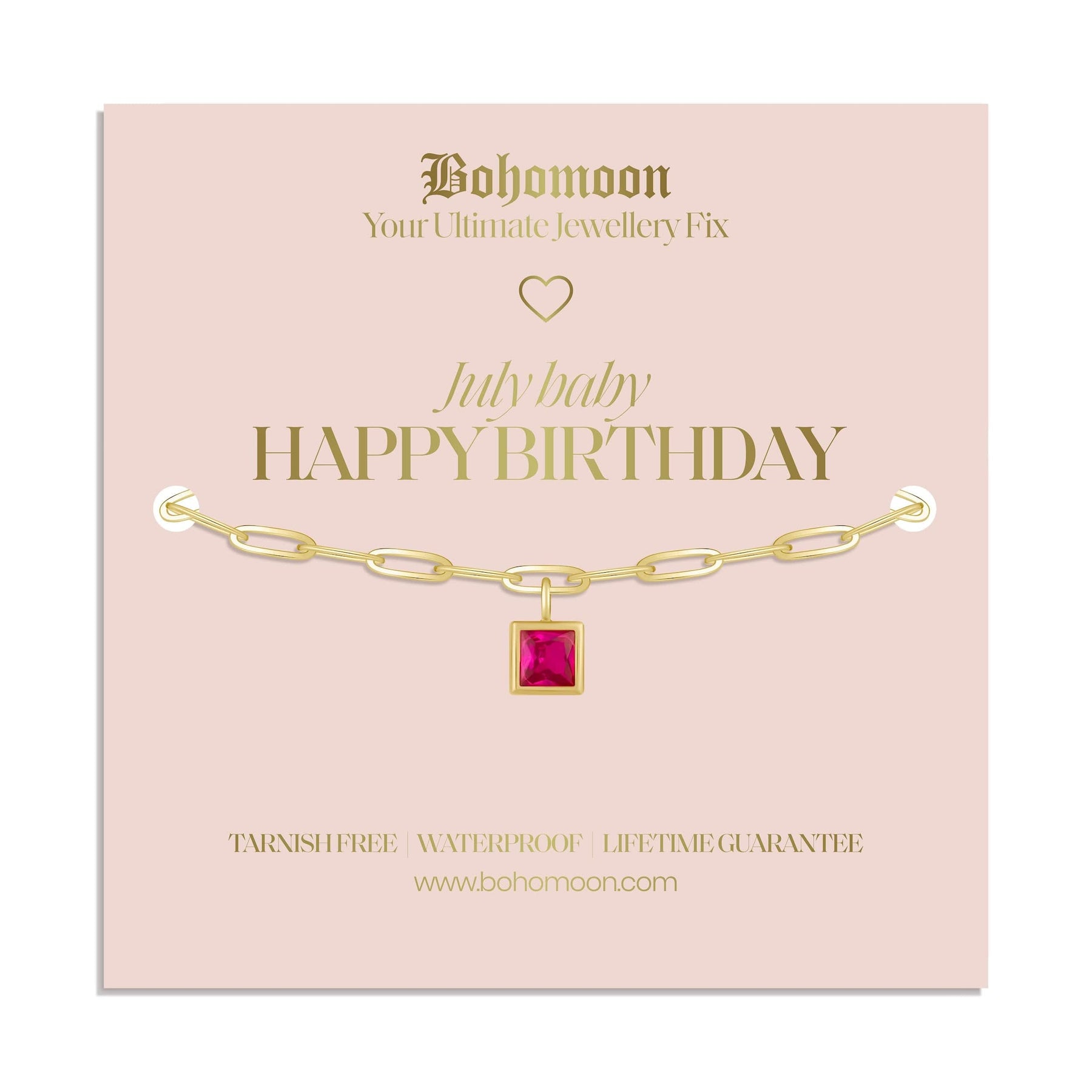 Urbanti Stainless Steel Happy Birthday Birthstone Bracelet