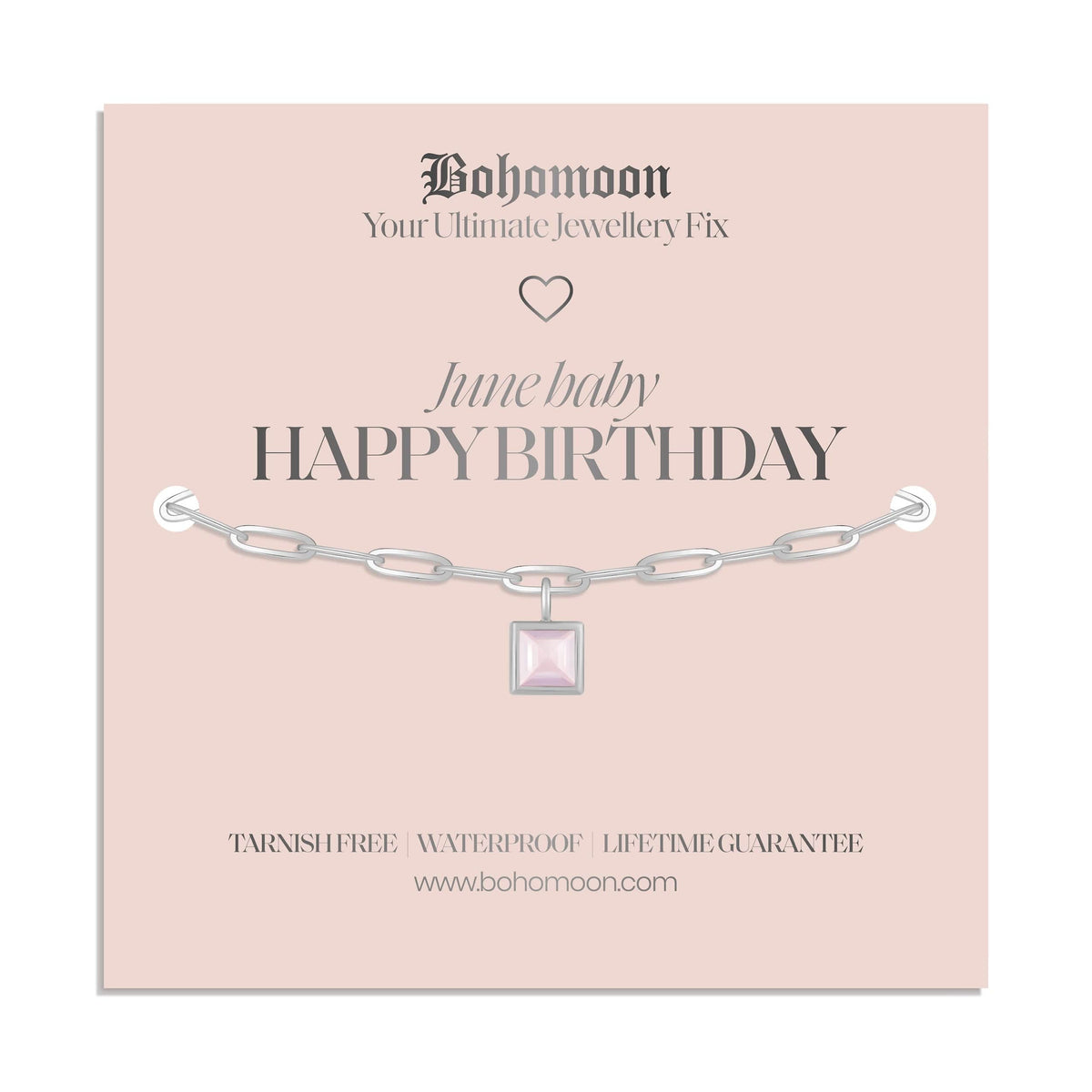 Urbanti Stainless Steel Happy Birthday Birthstone Bracelet