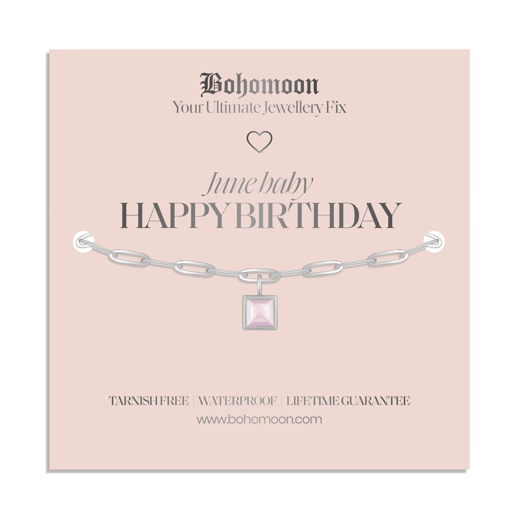 Urbanti Stainless Steel Happy Birthday Birthstone Bracelet
