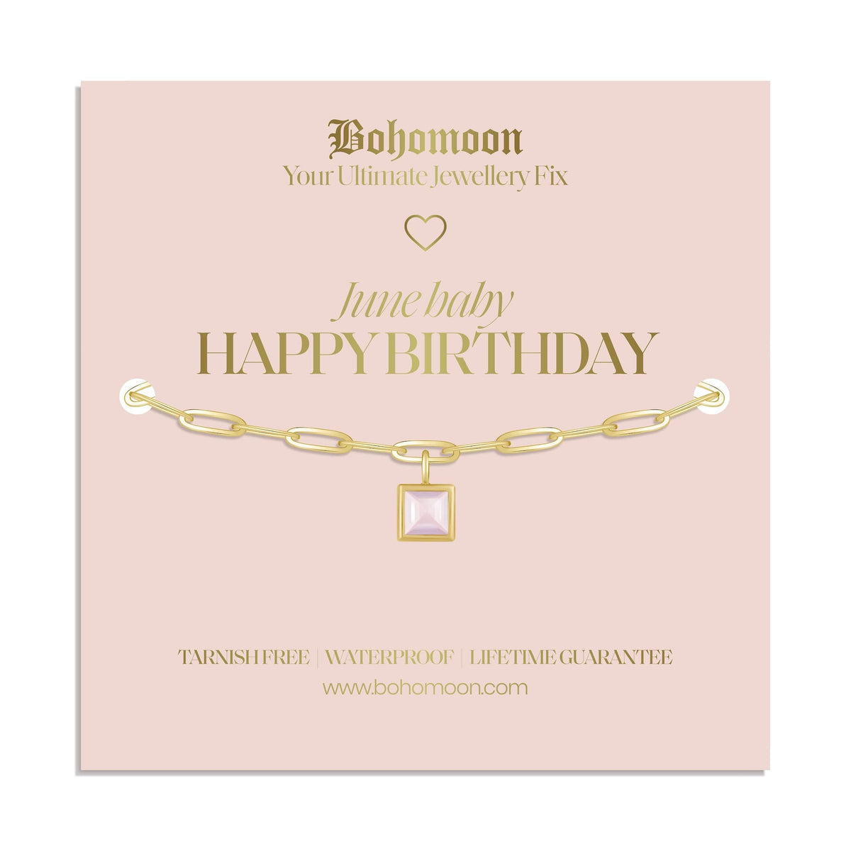Urbanti Stainless Steel Happy Birthday Birthstone Bracelet
