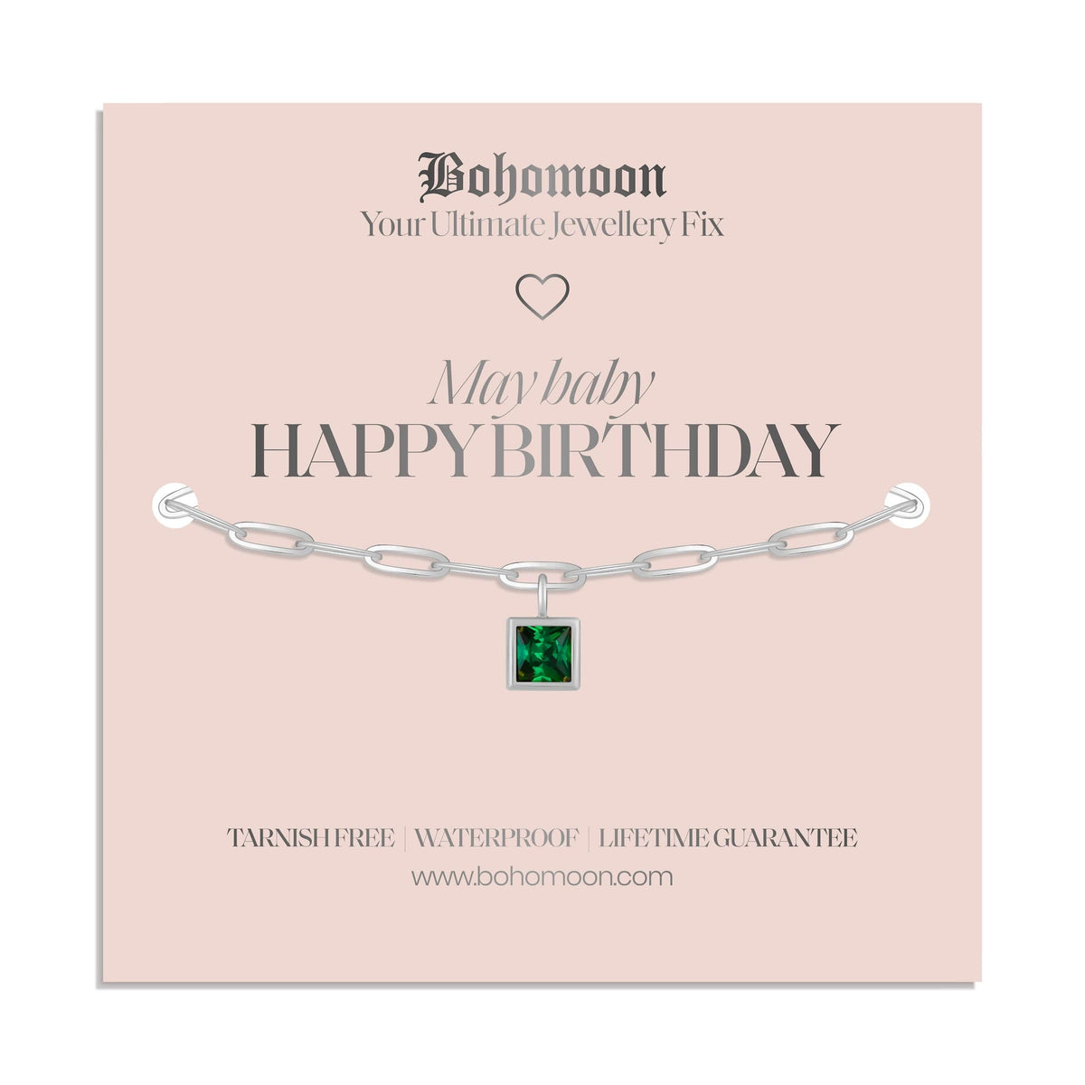 Urbanti Stainless Steel Happy Birthday Birthstone Bracelet