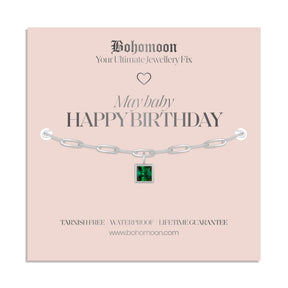 Urbanti Stainless Steel Happy Birthday Birthstone Bracelet