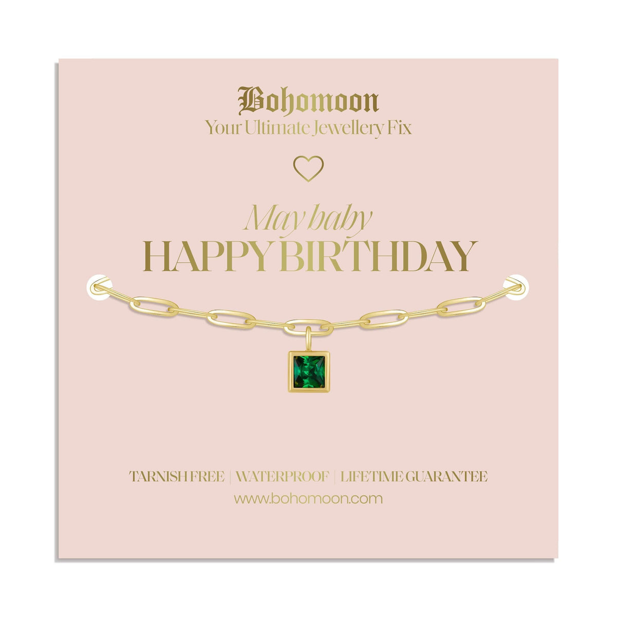 Urbanti Stainless Steel Happy Birthday Birthstone Bracelet