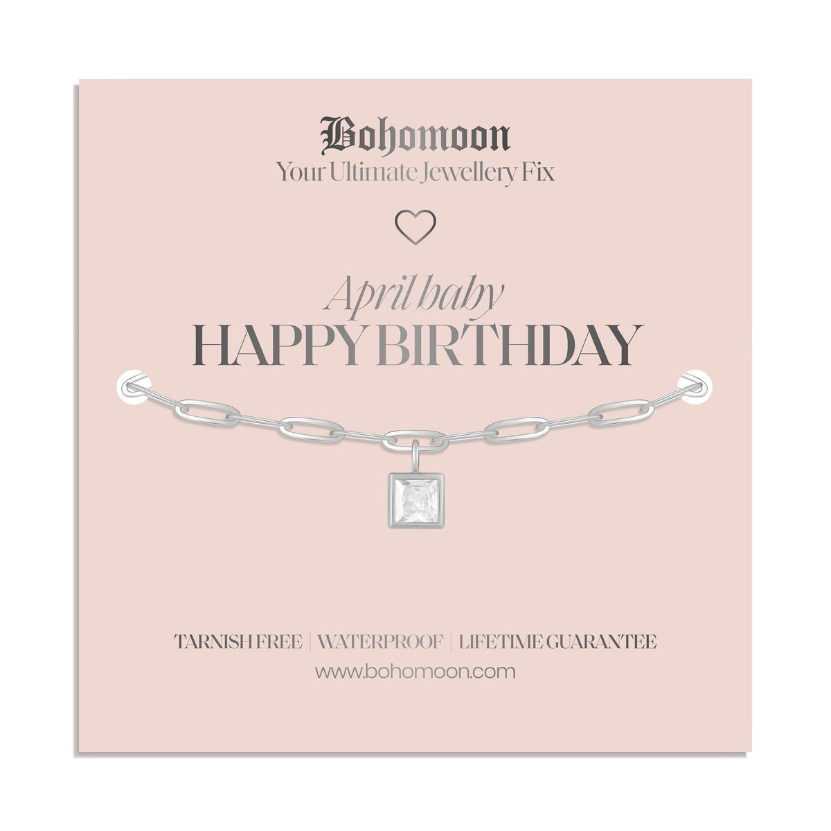 Urbanti Stainless Steel Happy Birthday Birthstone Bracelet