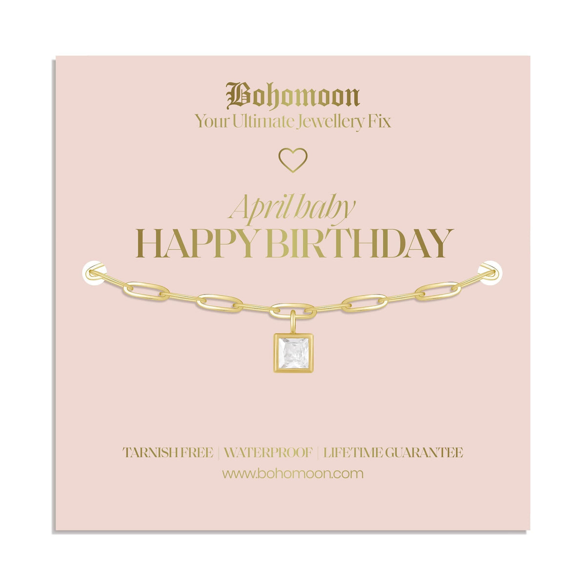 Urbanti Stainless Steel Happy Birthday Birthstone Bracelet