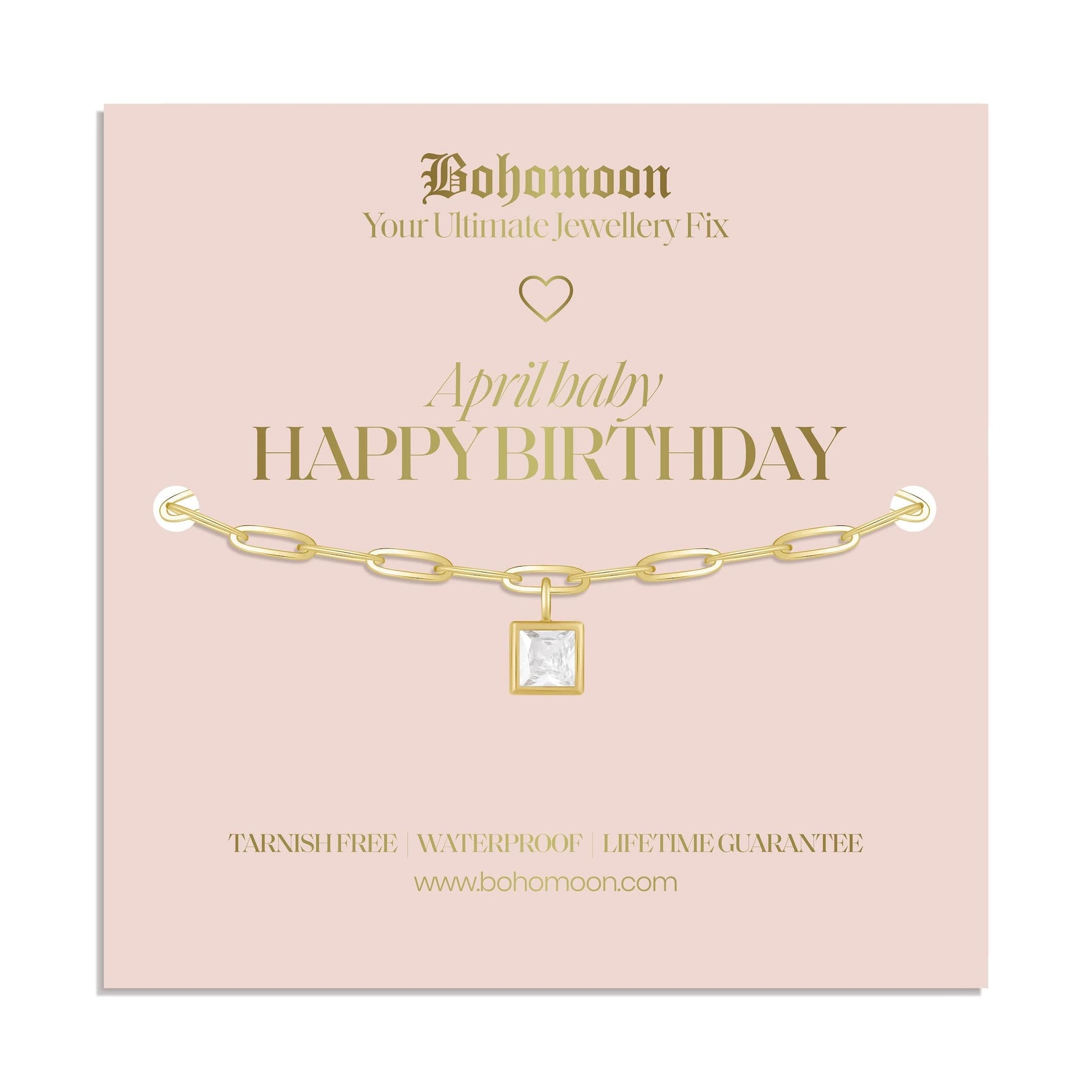 Urbanti Stainless Steel Happy Birthday Birthstone Bracelet