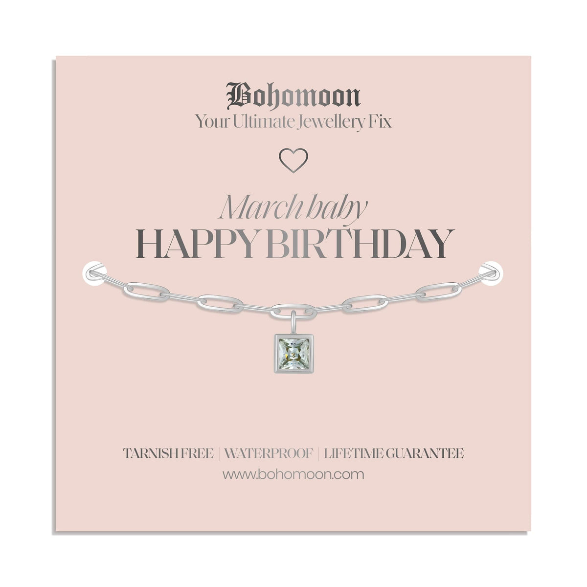 Urbanti Stainless Steel Happy Birthday Birthstone Bracelet