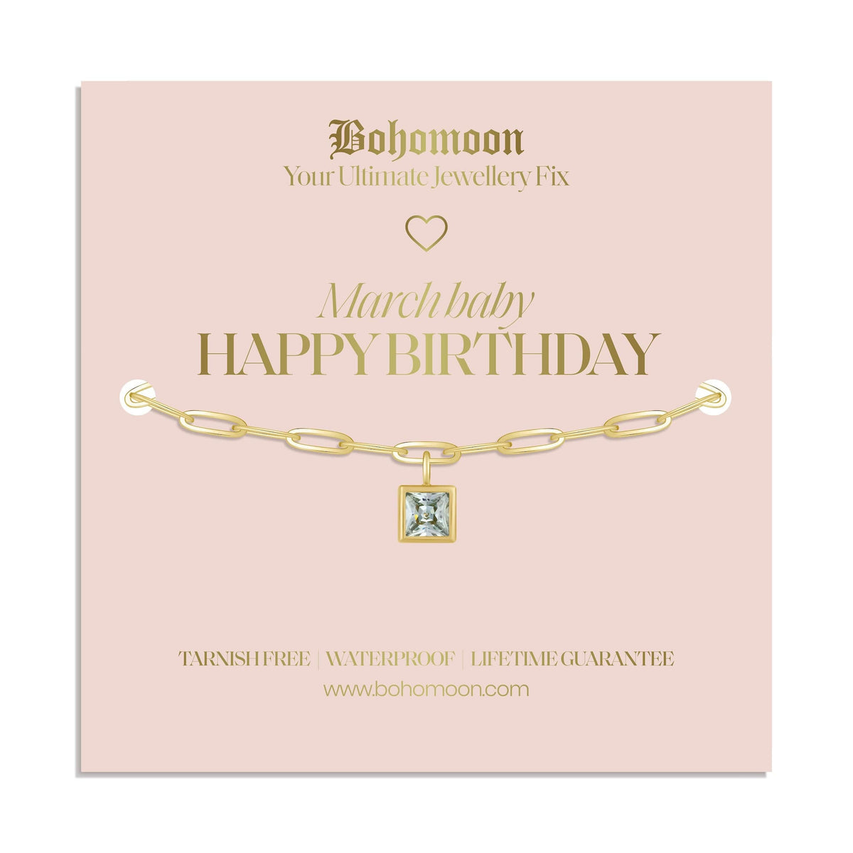 Urbanti Stainless Steel Happy Birthday Birthstone Bracelet