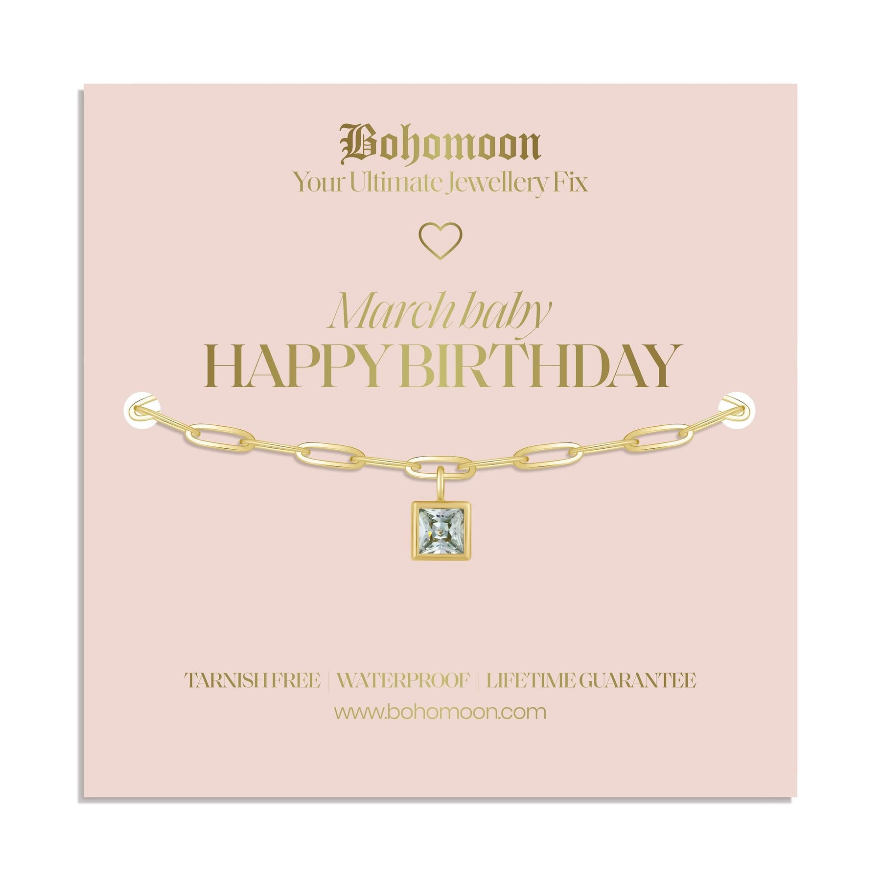 Urbanti Stainless Steel Happy Birthday Birthstone Bracelet