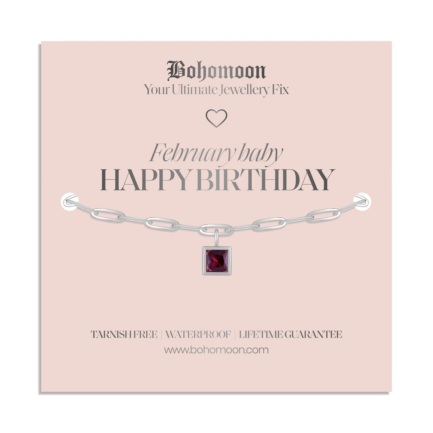 Urbanti Stainless Steel Happy Birthday Birthstone Bracelet